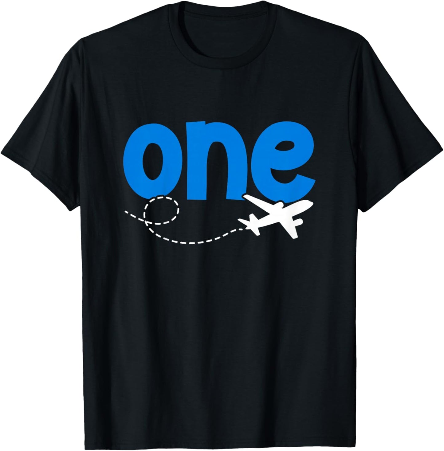 1st Airplane Birthday Party One Year Old Pilot Birthday T-Shirt - T-Shirt | Black