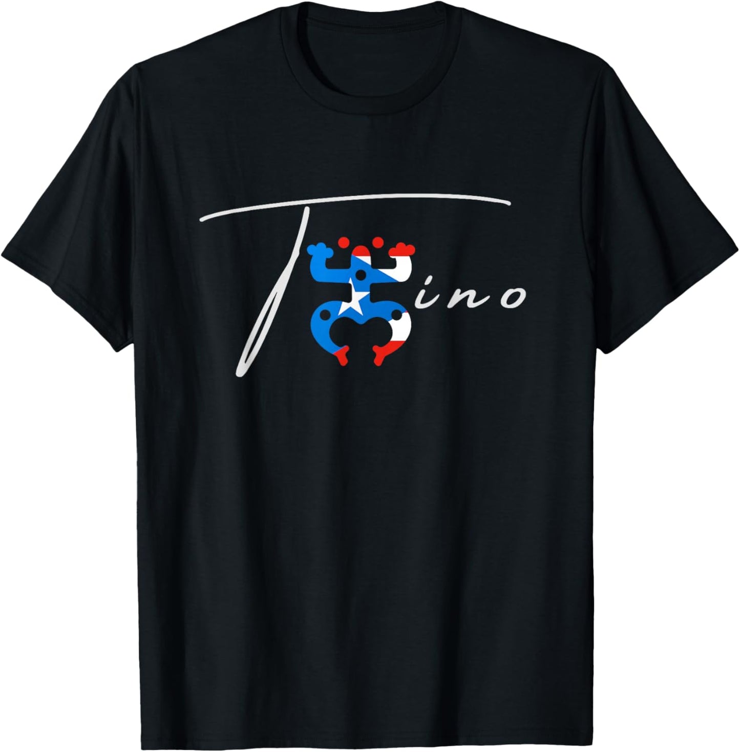 Funny Frog Coqui Puerto Rico Taino Hispanic Flag T-Shirt - T-Shirt | Black