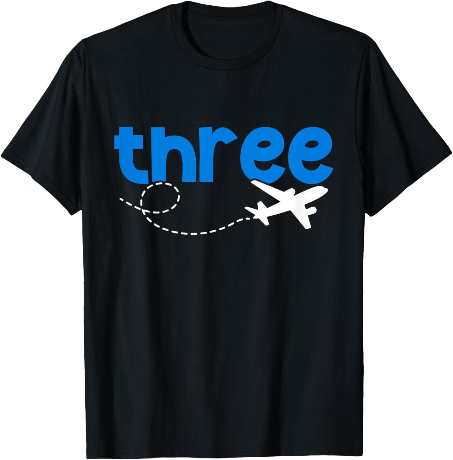 3rd Airplane Birthday Party Three Year Old Pilot Birthday T-Shirt - T-Shirt | Black