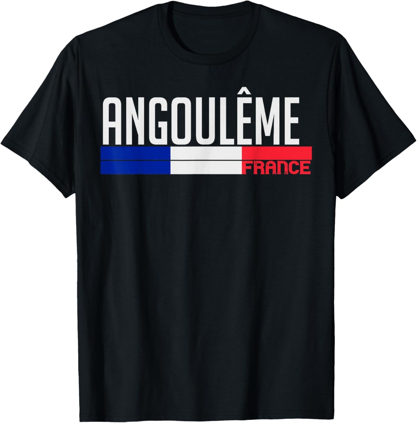 Angoulême France Flag Design French City Pride T-Shirt - T-Shirt | Black