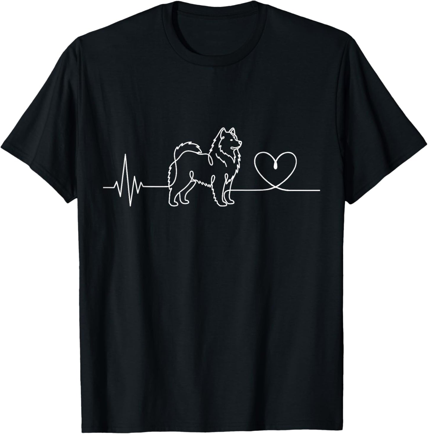 Samoyed Heartbeat Pulse T-Shirt - T-Shirt | Black