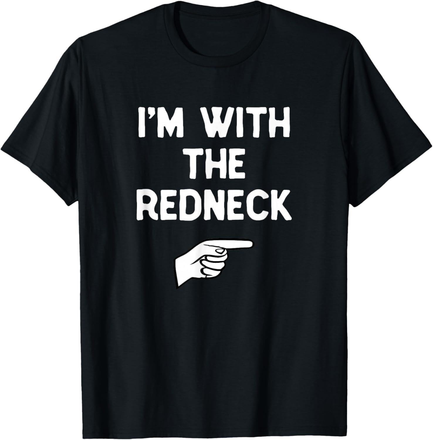 I’m with The Redneck Halloween Matching Costume Red-Neck T-Shirt - T-Shirt | Black