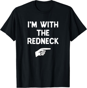 I’m with The Redneck Halloween Matching Costume Red-Neck T-Shirt - T-Shirt | Black