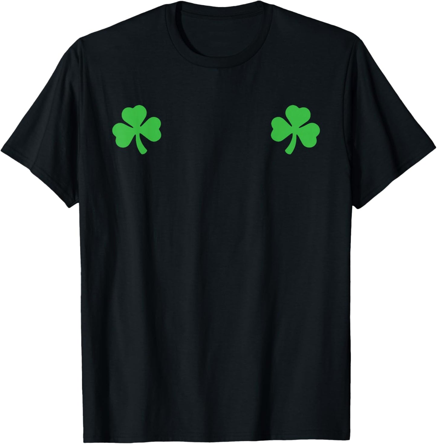 Shamrock Boobs Leaf Clover Saint Patrick's Paddys Day T-Shirt - T-Shirt | Black