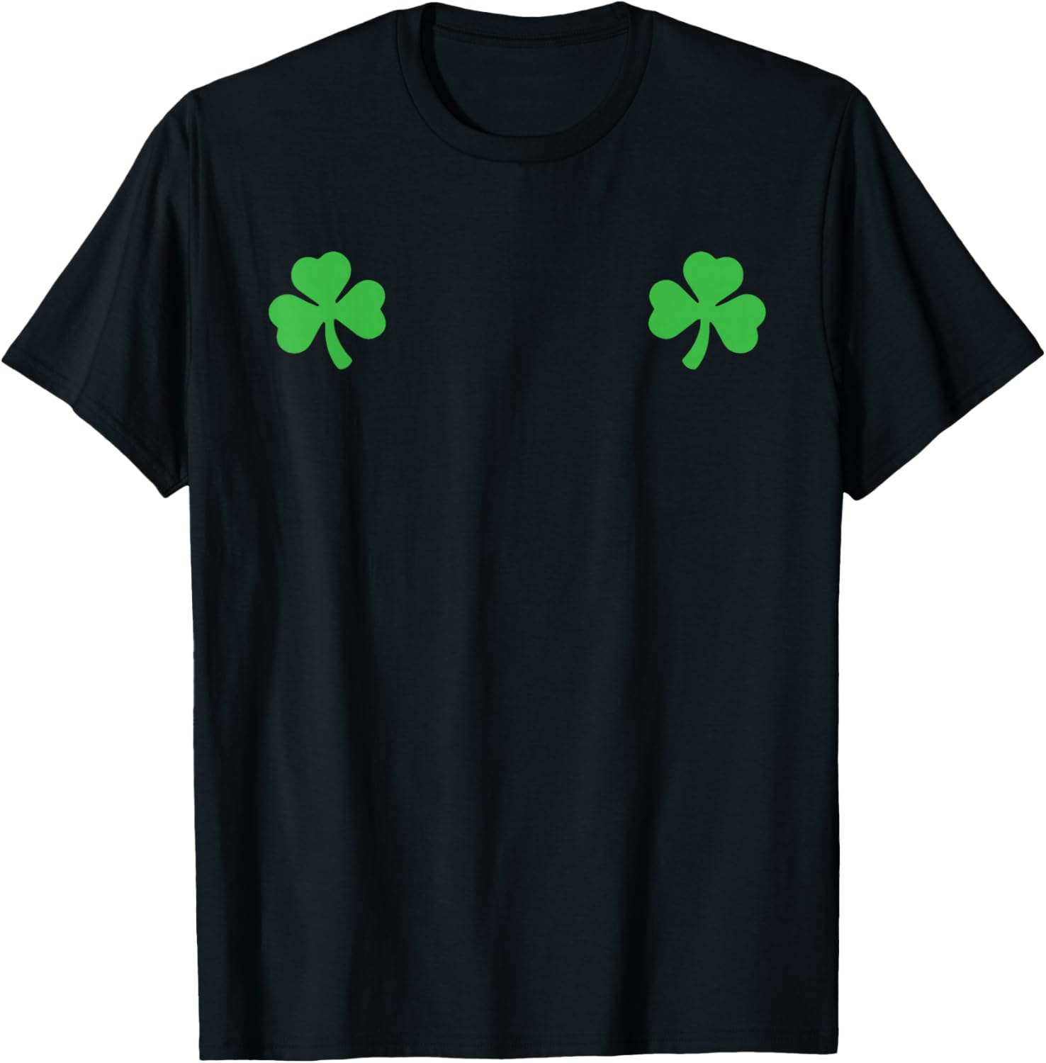 Shamrock Boobs Leaf Clover Saint Patrick's Paddys Day T-Shirt - T-Shirt | Black