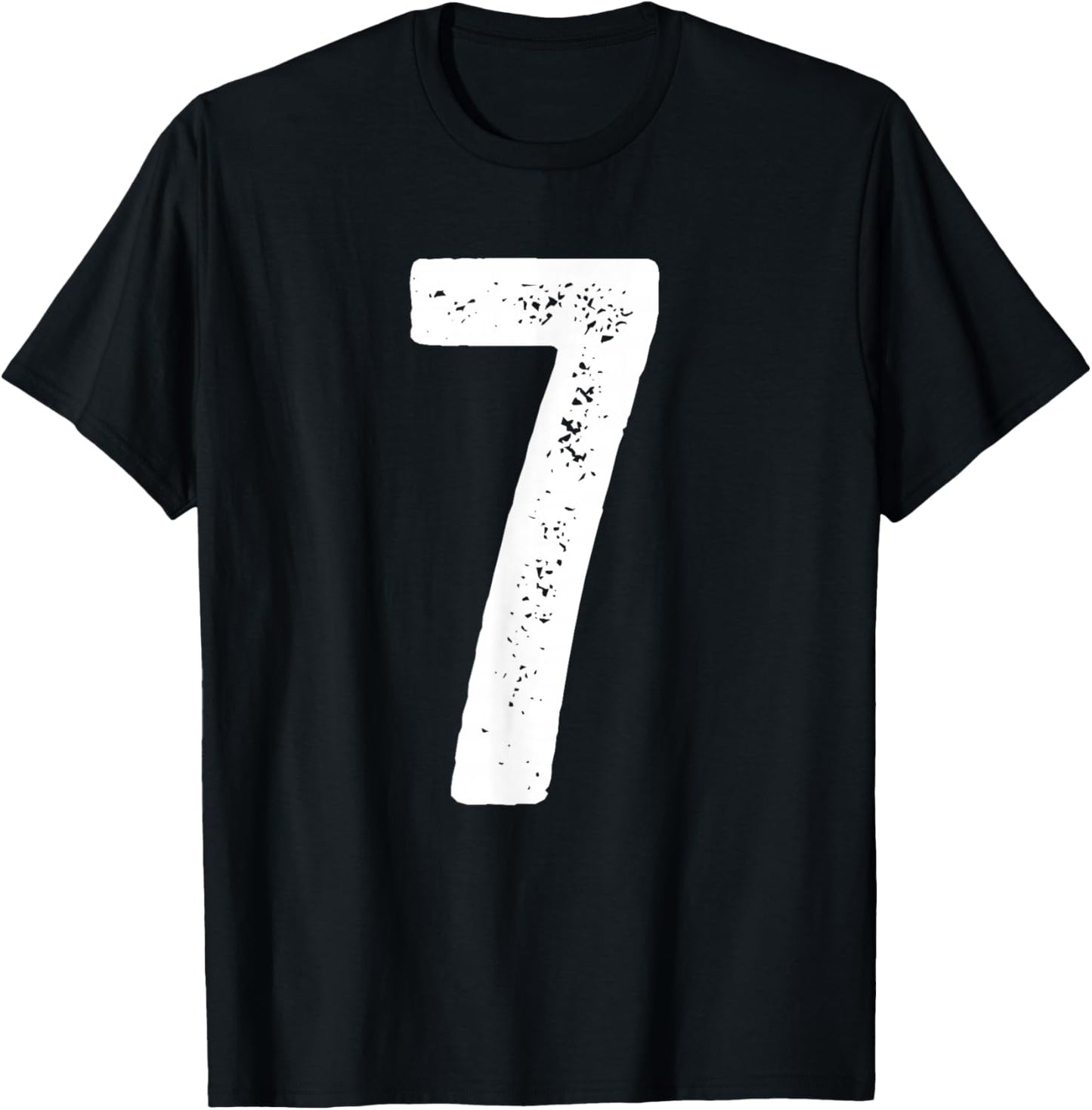 7th Birthday 7 Years Uniform Sports Team Jersey Number 7 T-Shirt - T-Shirt | Black