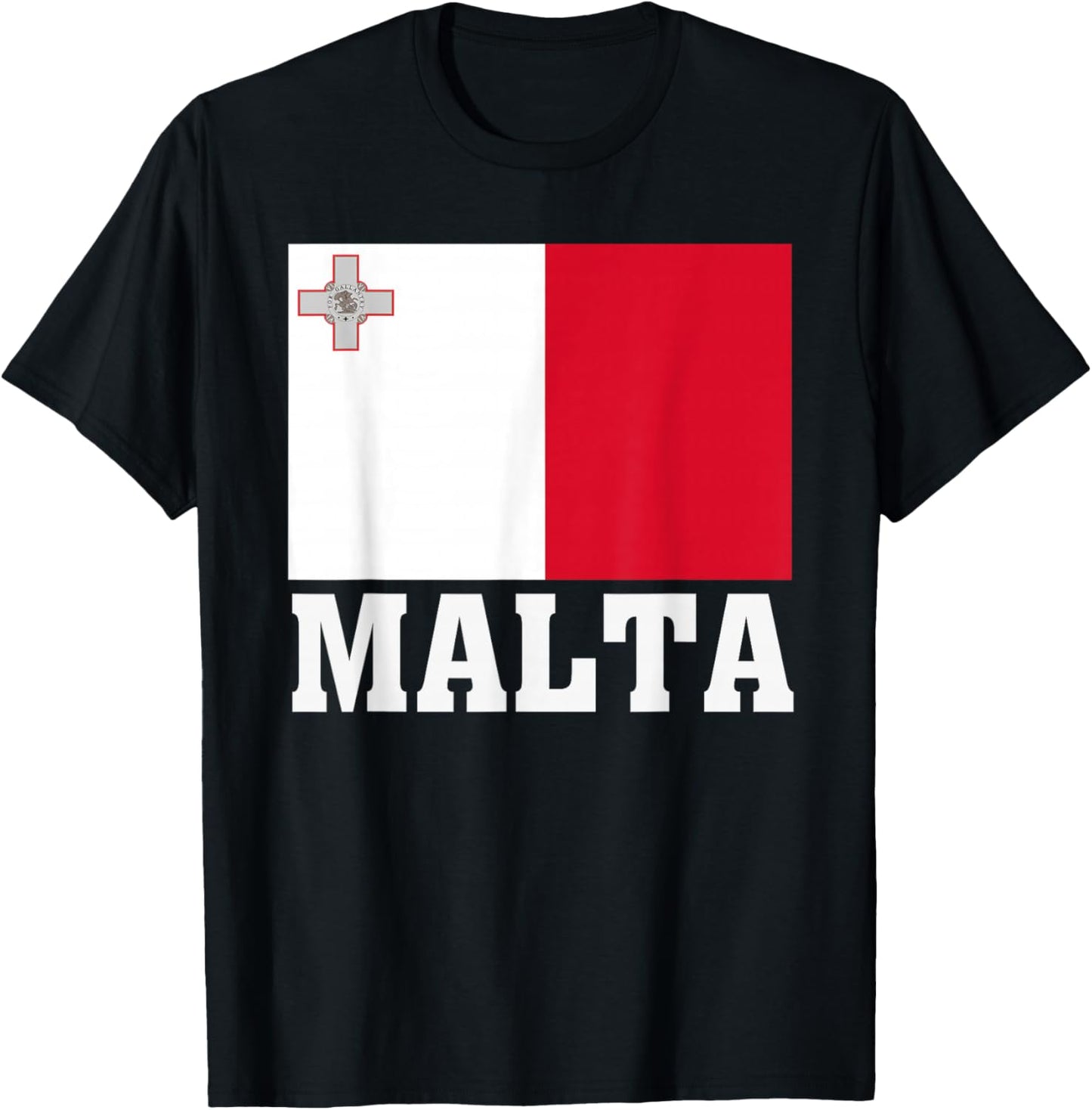Malta Flag Patriotic National Roots Souvenir T-Shirt - T-Shirt | Black