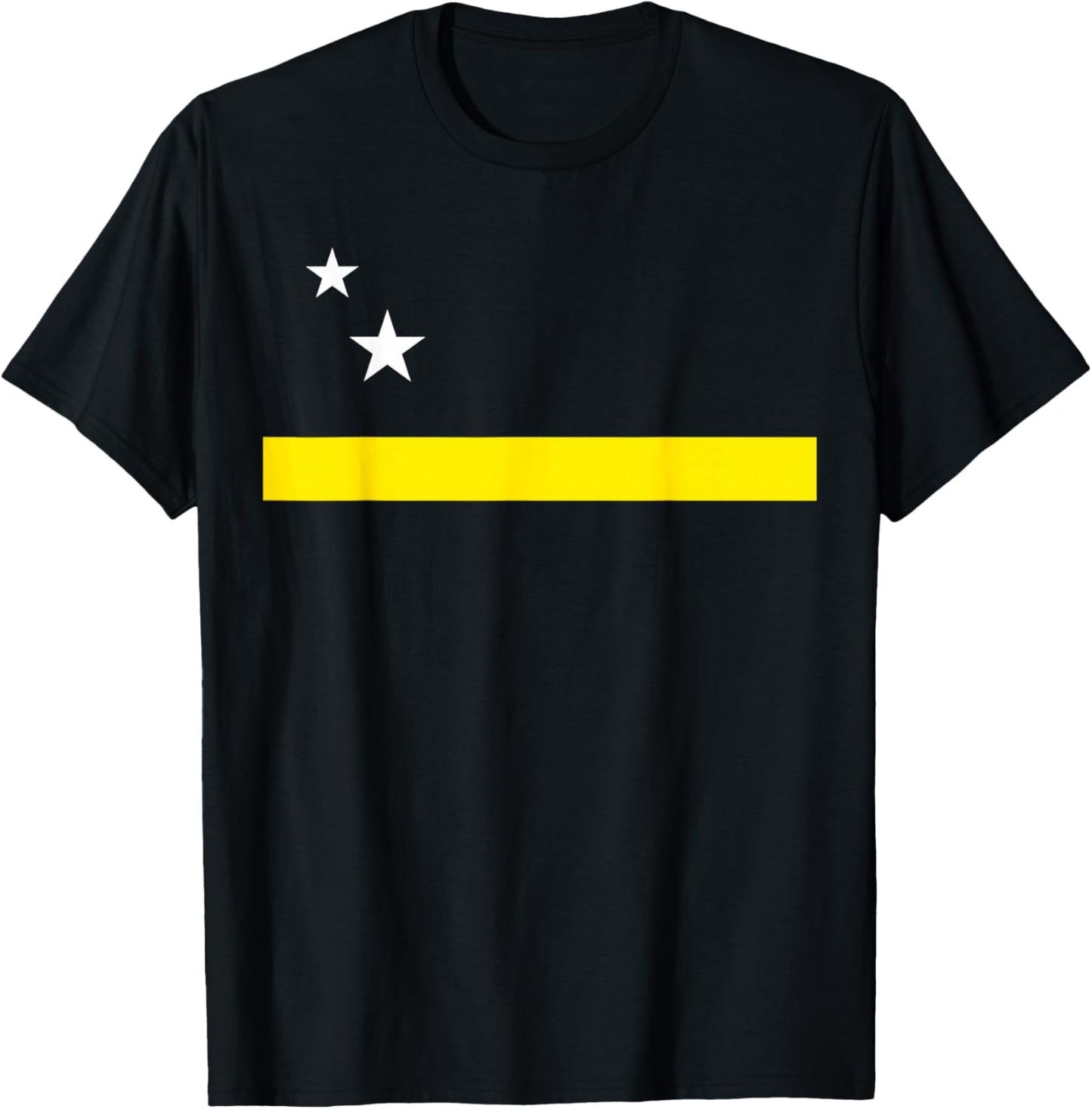Minimal Curacao Flag Inspired Stars and Stripe Art T-Shirt - T-Shirt | Black