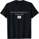 All The Information is On The Task Taskmaster Office Humor T-Shirt - T-Shirt | Black