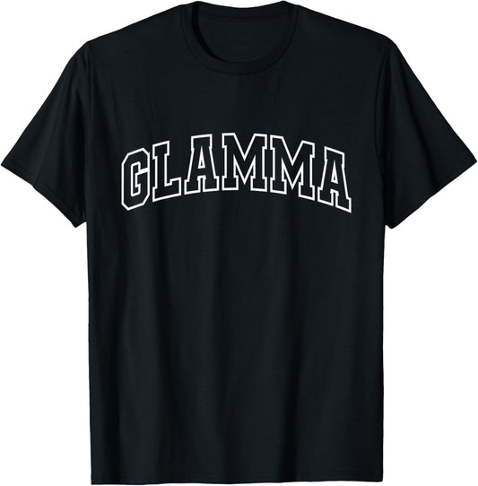 Glamma Funny Athletic Lettering Mother's Day Grandma T-Shirt - T-Shirt | Black