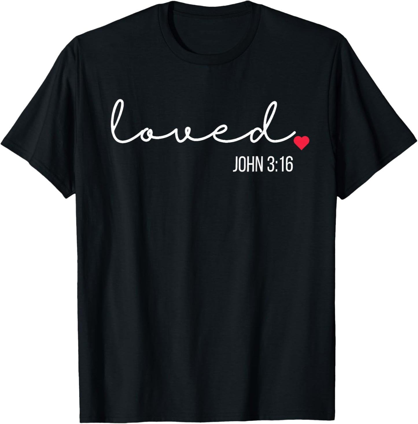 Love John 3:16 Valentine Coquette Bow Christian Women Girl T-Shirt - T-Shirt | Black