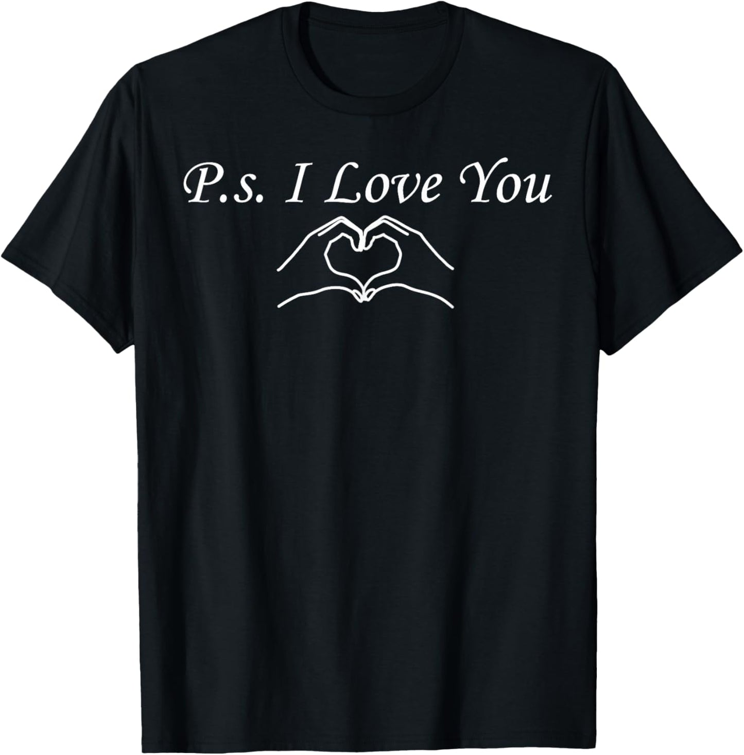 PS I Love You Day Valentine's Day Purple Heart T-Shirt - T-Shirt | Black