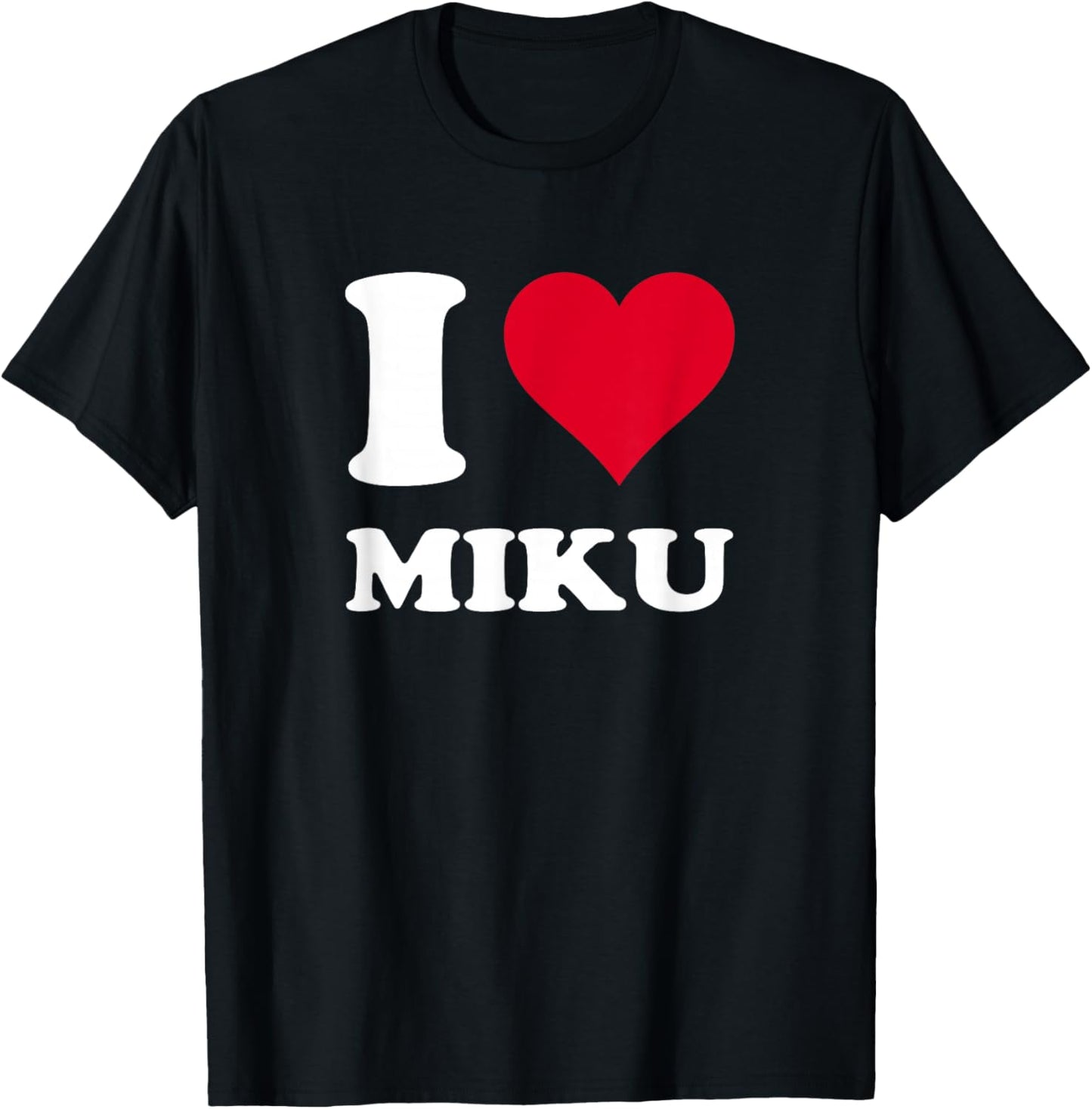 Red Heart I Love Miku T-Shirt - T-Shirt | Black