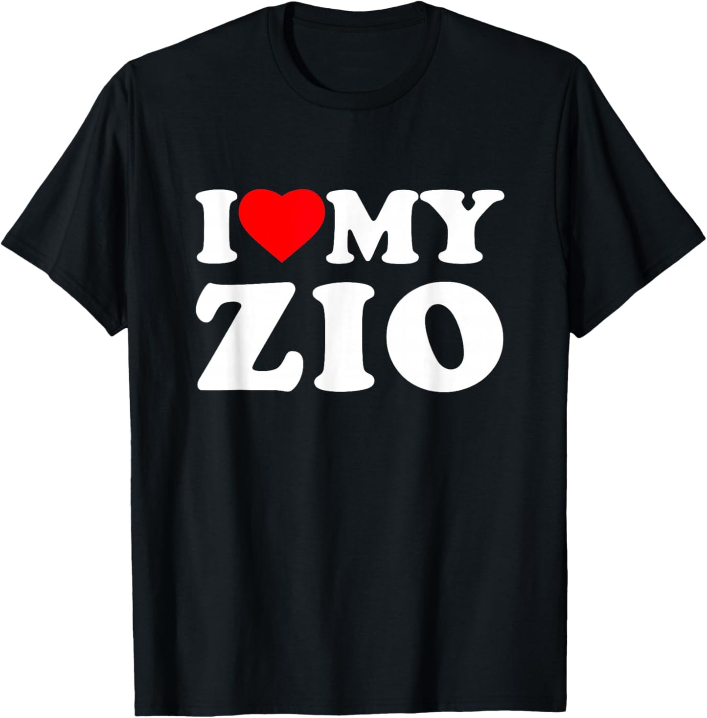 I Love My Zio Heart Family Grandpa T-Shirt - T-Shirt | Black