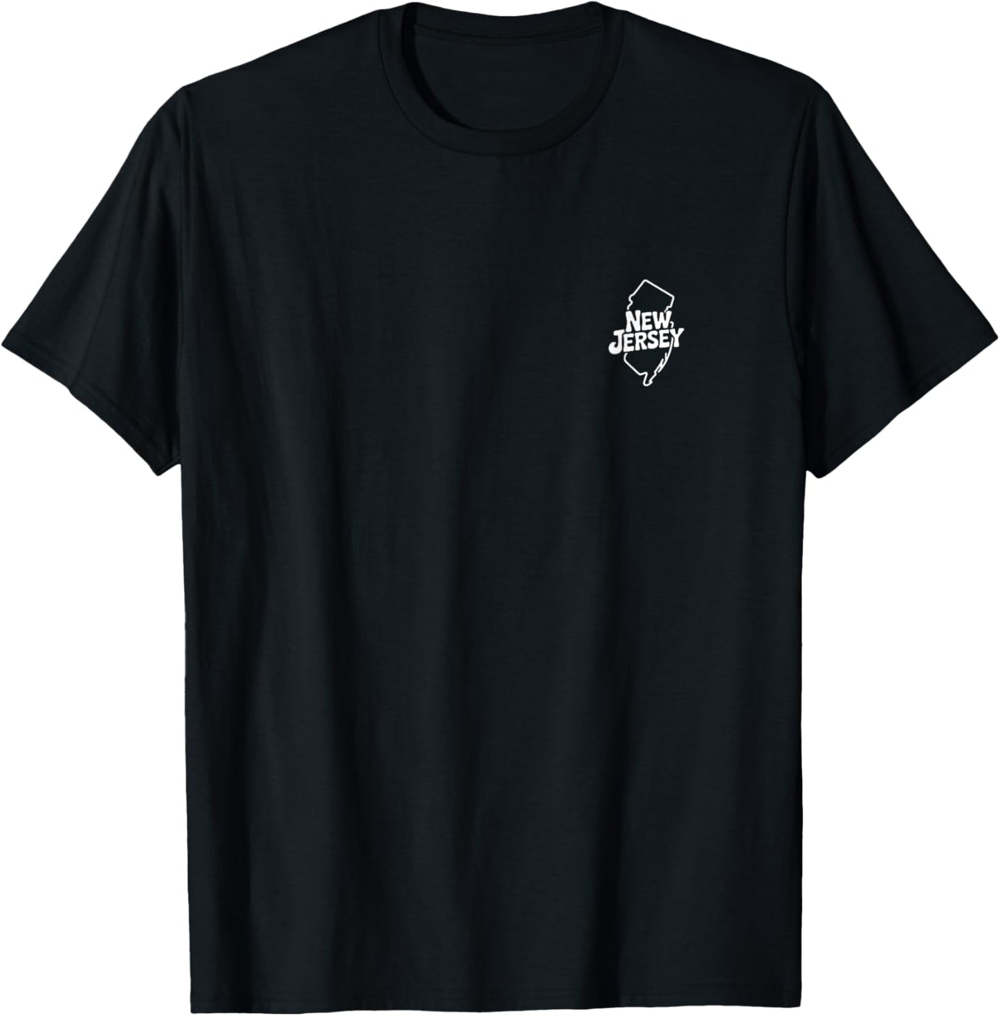 New Jersey Minimalist Badge Patch Line Art NJ T-Shirt - T-Shirt | Black