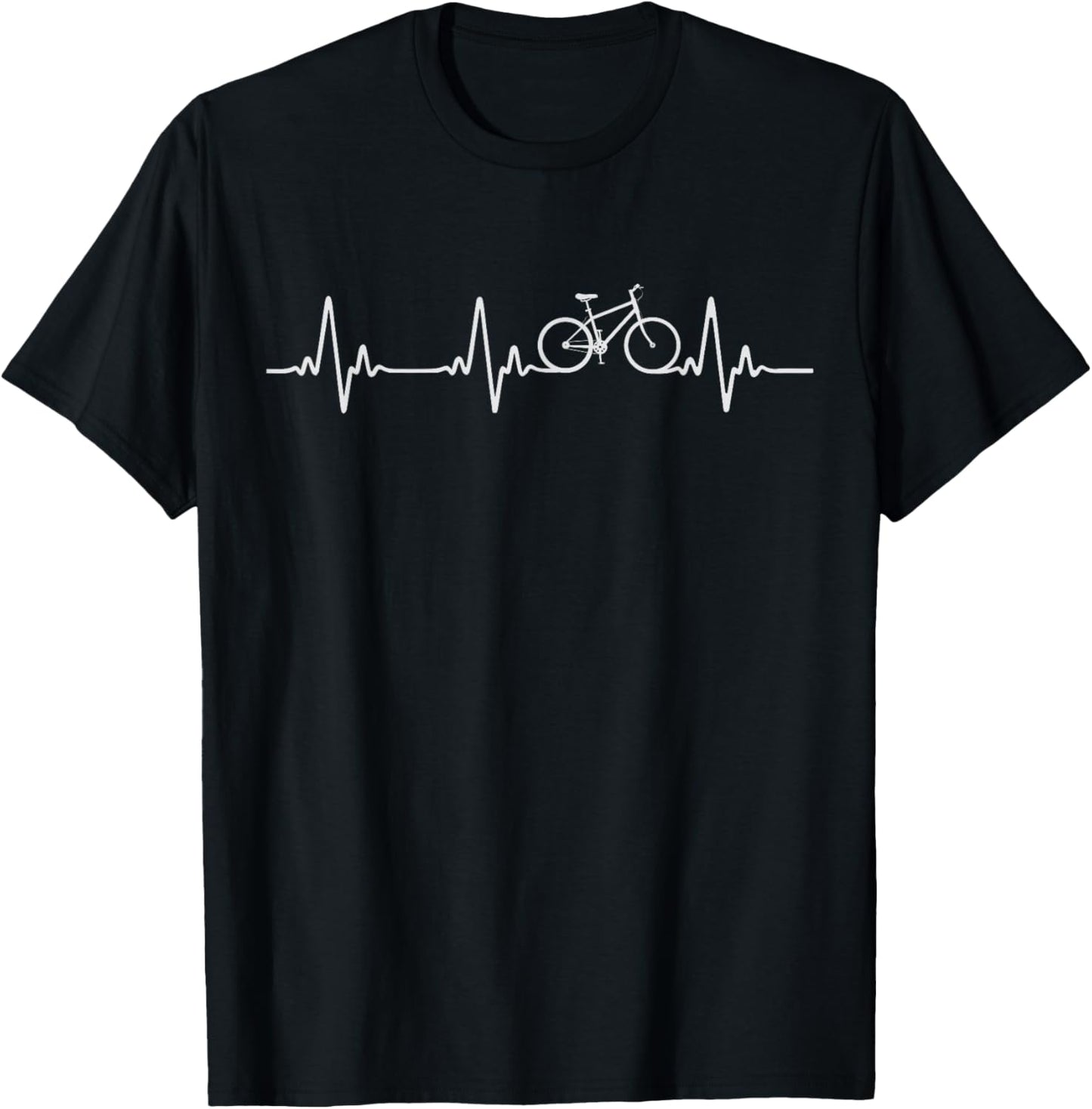 Bicycle Cycling Heartbeat Bike Ride Mountainbike MTB Cyclist T-Shirt - T-Shirt | Black