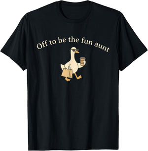 Off to Be The Fun Aunt Silly Goose Pregnancy Announcement T-Shirt - T-Shirt | Black