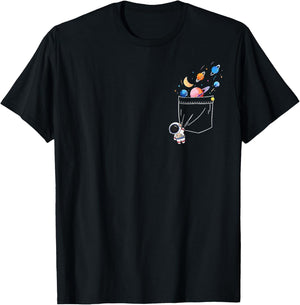 Cool Astronaut Planets Graphic Space Science Boys Girls Kids T-Shirt - T-Shirt | Black