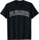 Plumber Funny Athletic Lettering Plumbing Gifts Men T-Shirt - T-Shirt | Black