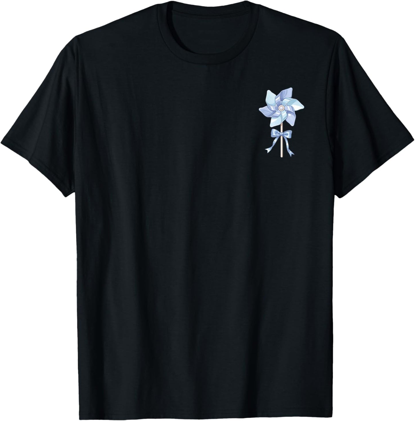 Blue Pinwheel Pocket Child Abuse Awareness Prevention Month T-Shirt - T-Shirt | Black