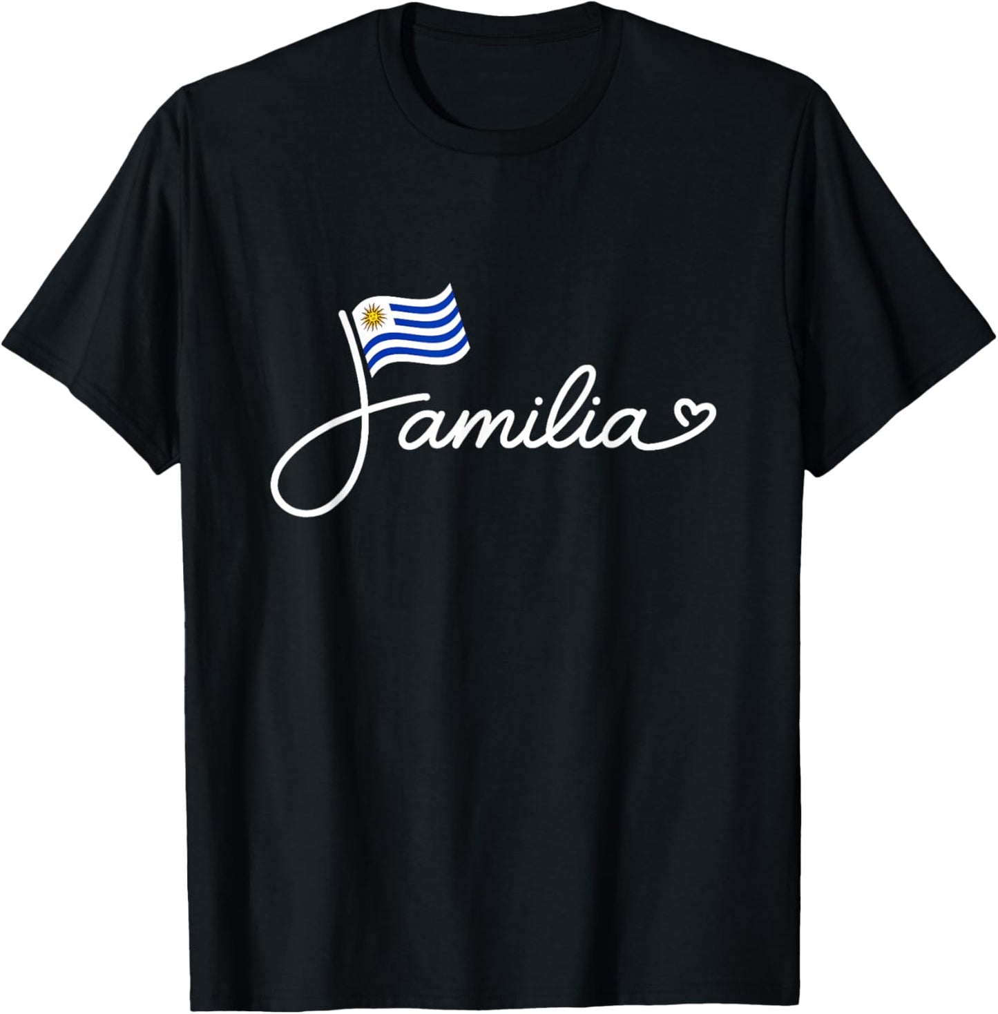 Uruguay Familia - Uruguayan Flag Family Heritage Word Art T-Shirt - T-Shirt | Black