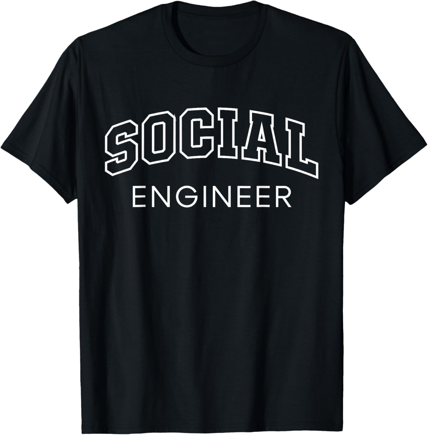 Social Engineer Funny Athletic Lettering Bartender Gifts T-Shirt - T-Shirt | Black
