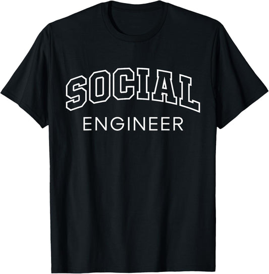 Social Engineer Funny Athletic Lettering Bartender Gifts T-Shirt - T-Shirt | Black
