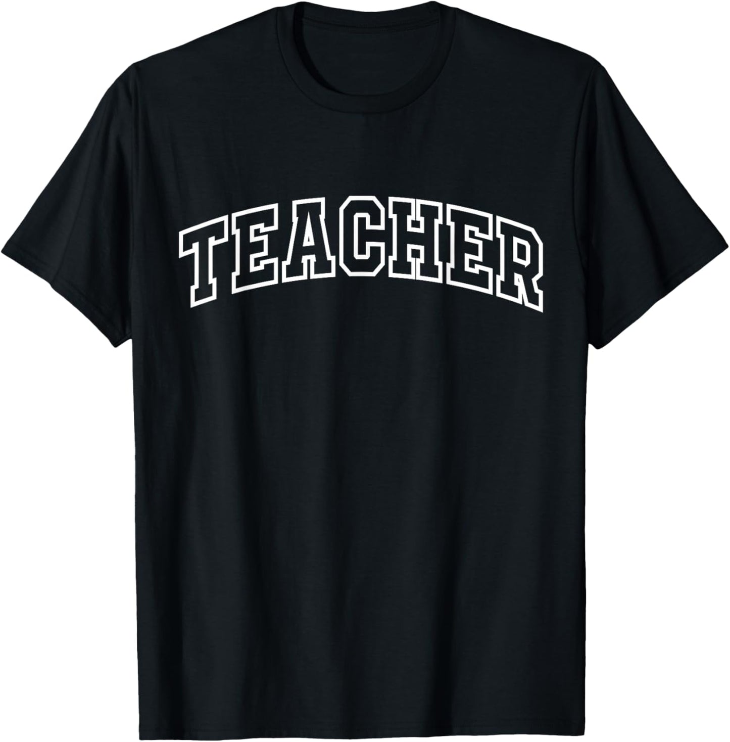 Teacher Funny Athletic Lettering Teaching Gifts Women T-Shirt - T-Shirt | Black