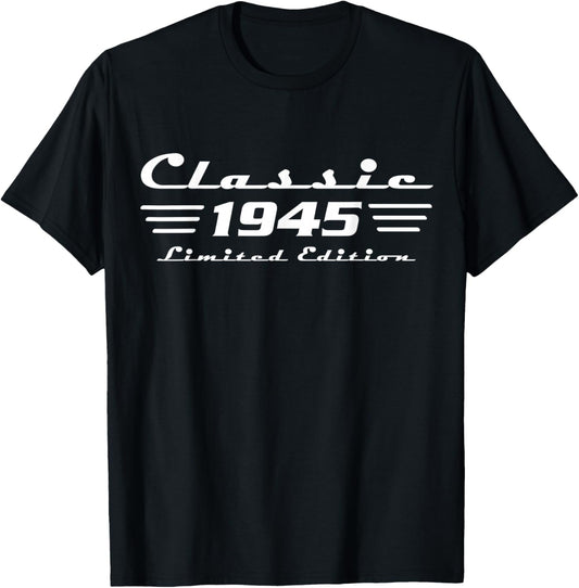 Classic 81 Birthday Decorations Men 81yr 1945 81th Birthday T-Shirt - T-Shirt | Black