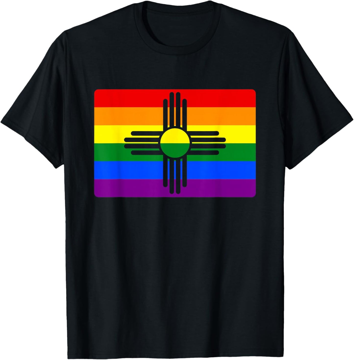 Gay New Mexico Pride Flag LGBTQ NM T-Shirt - T-Shirt | Black