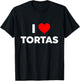 I Love TORTAS i Heart tortas Funny Gift Big Text Gen Z T-Shirt - T-Shirt | Black