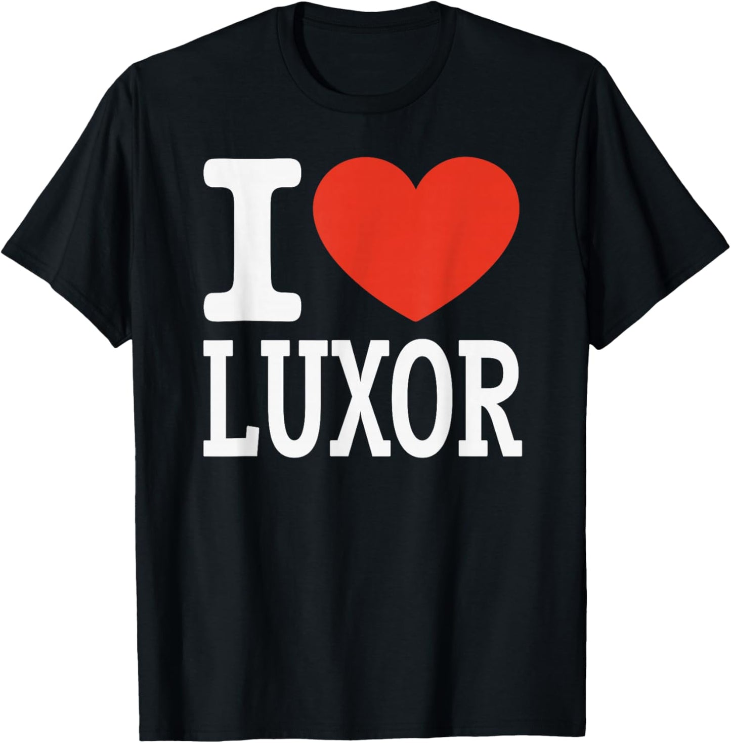 I Love Luxor City Heart Graphic Souvenir Travel T-Shirt - T-Shirt | Black