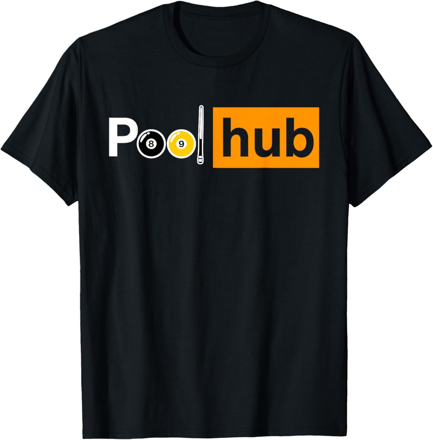 Funny Pool Hub 8 Ball 9 Ball Billiards Parody T-Shirt - T-Shirt | Black