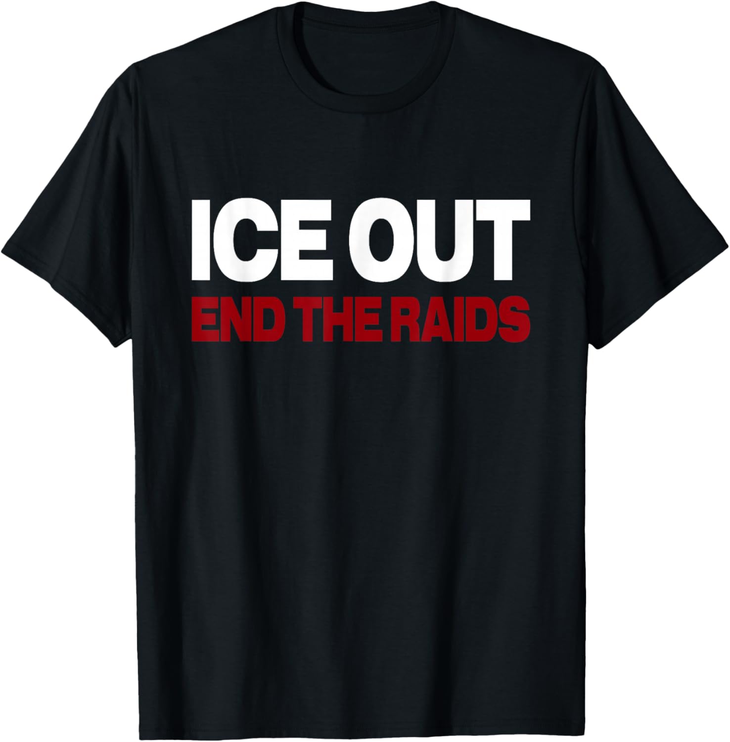 Vintage ICE Out End The Raids US Flag Distressed Men Women T-Shirt - T-Shirt | Black