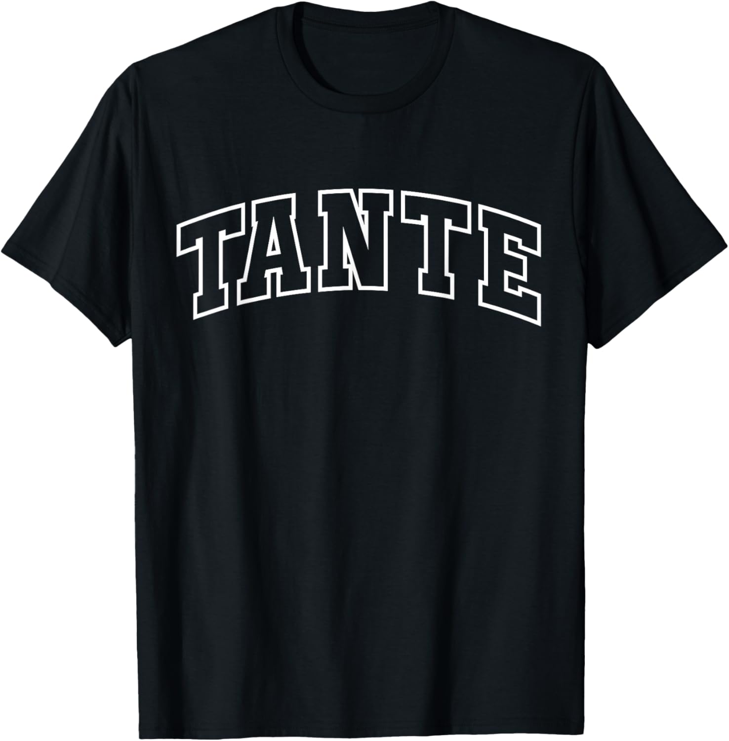Tante Funny Athletic Lettering Family Visits Aunt T-Shirt - T-Shirt | Black