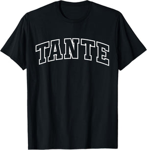 Tante Funny Athletic Lettering Family Visits Aunt T-Shirt - T-Shirt | Black