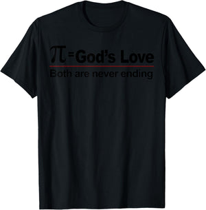Pi Equals God’s Love T-Shirt - T-Shirt | Black