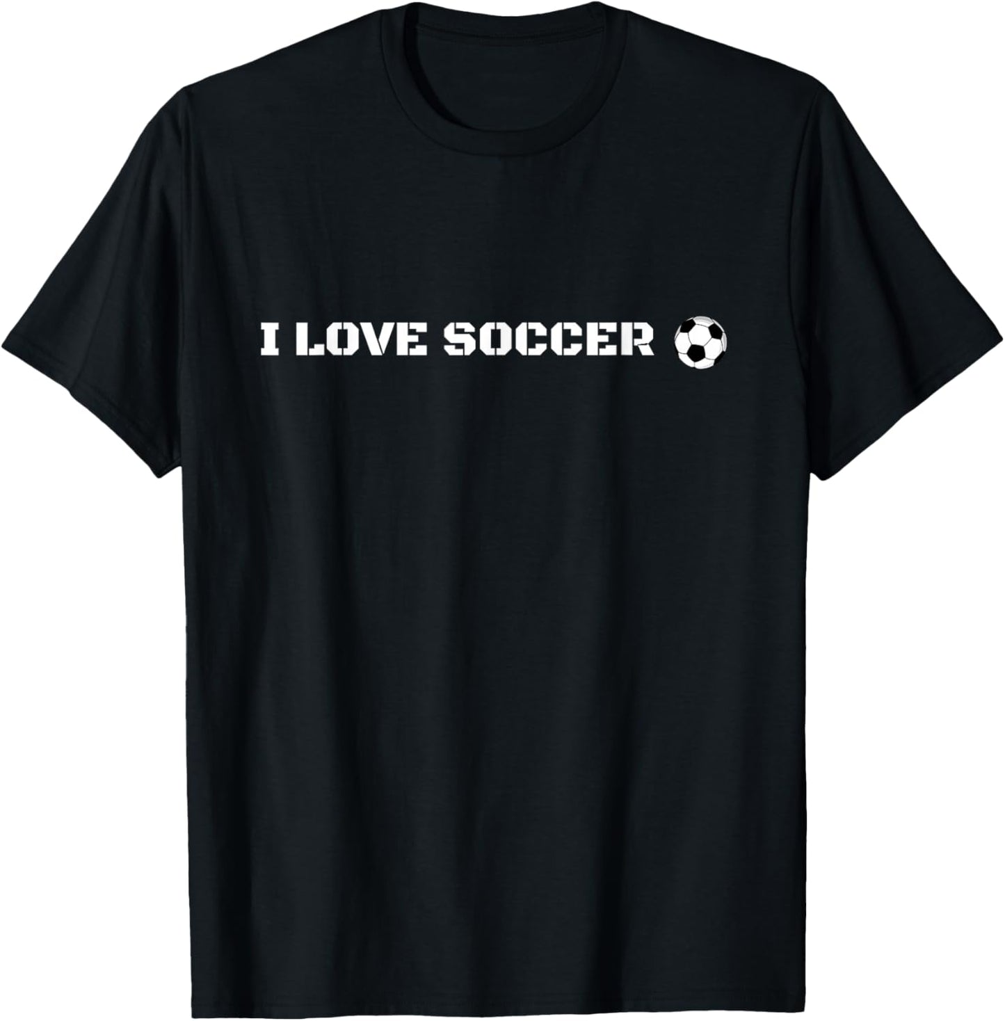 I Love Soccer Cute Soccer Lover Athlete Team Fan Shirt T-Shirt - T-Shirt | Black