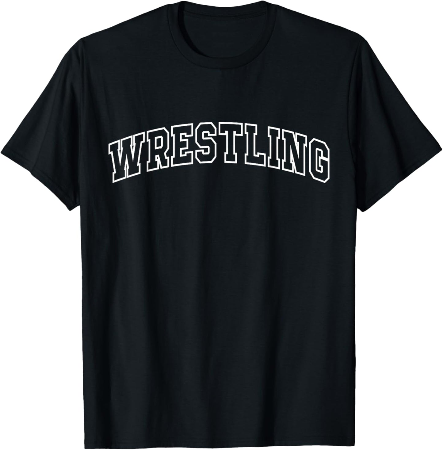 Wrestling Funny Athletic Lettering Wrestler Coach T-Shirt - T-Shirt | Black