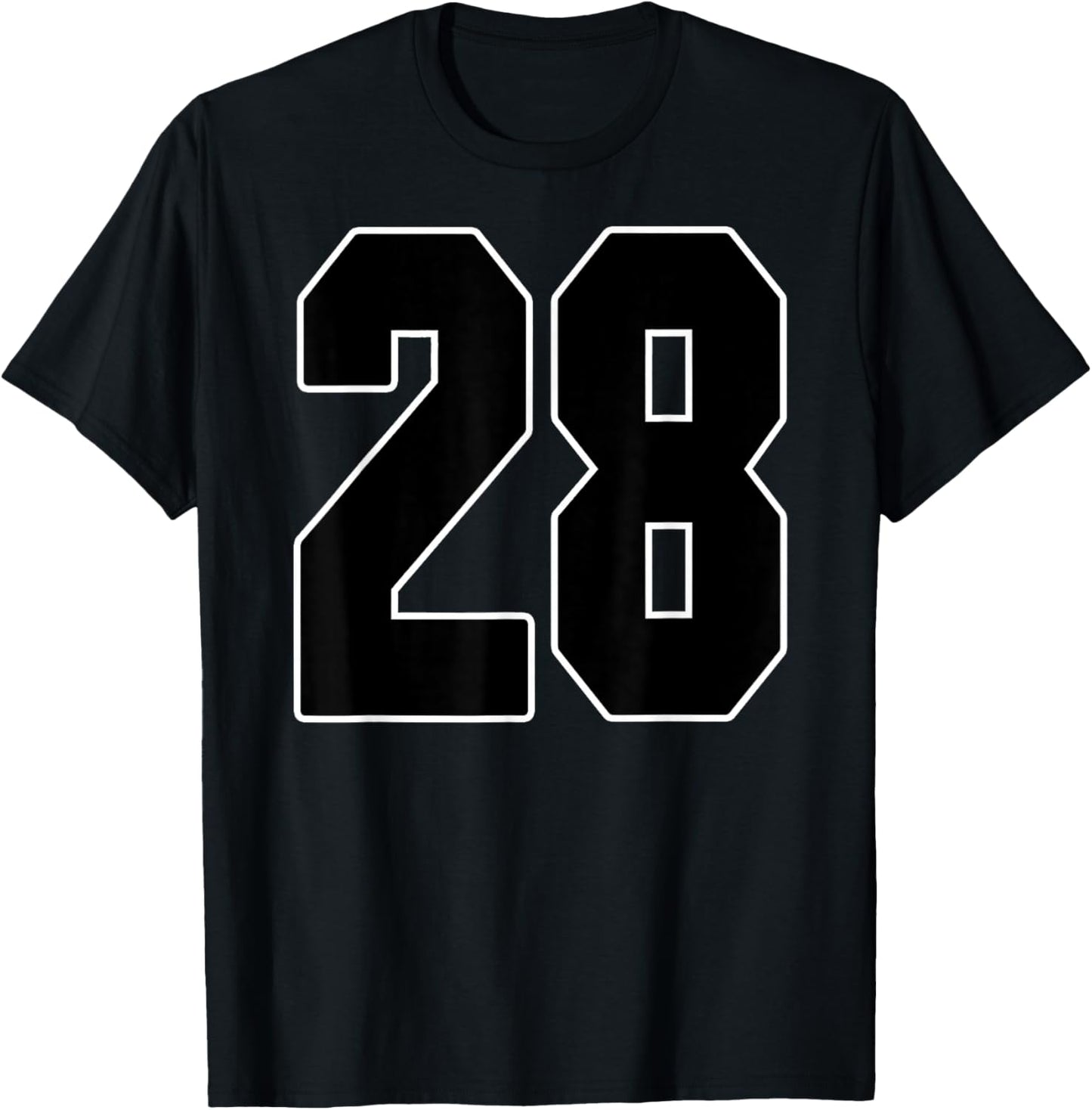 Big #28 Jersey Number 28 Uniform Biggest Fan Favorite Player T-Shirt - T-Shirt | Black