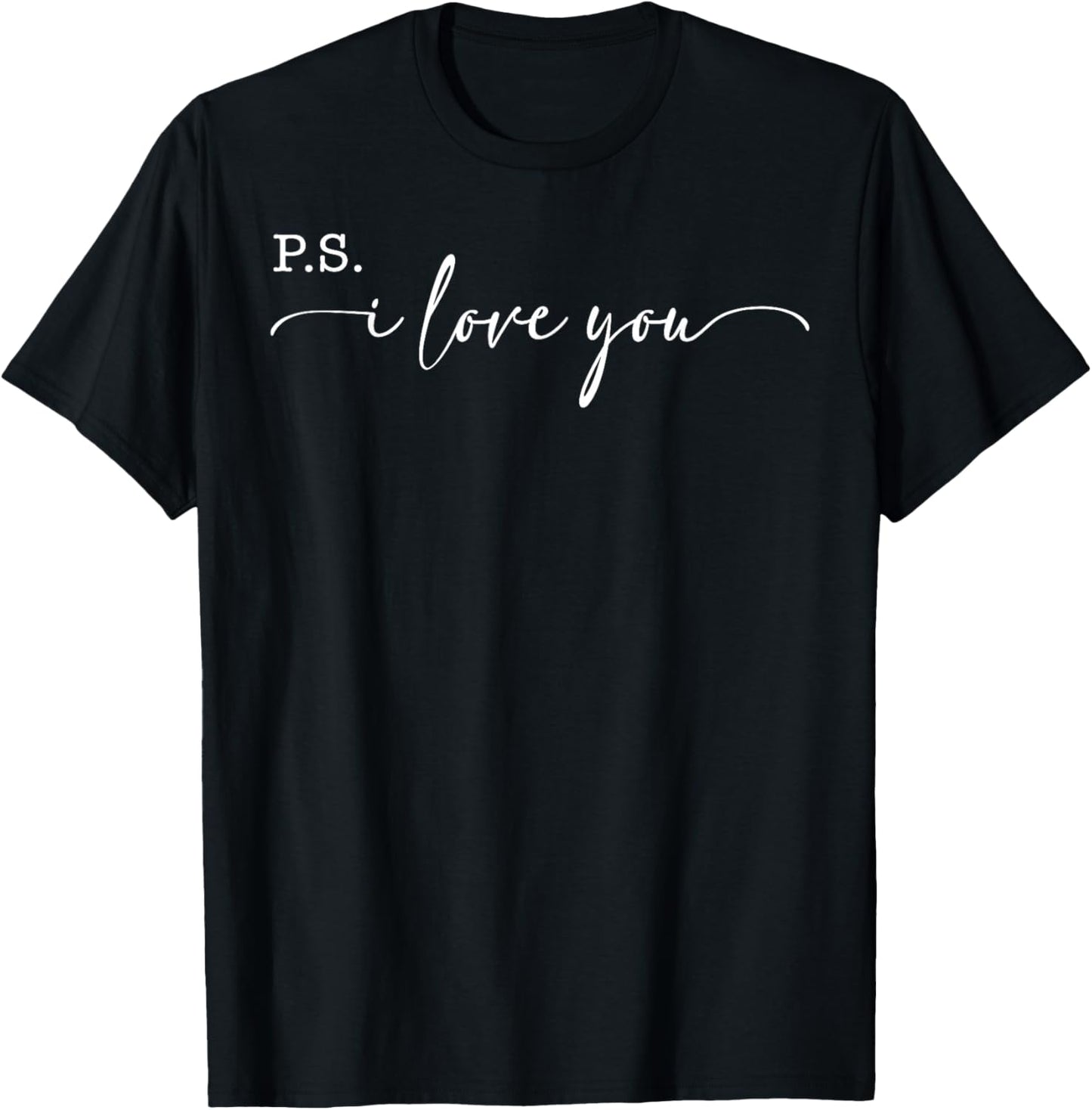 PS I Love You Day Valentine's Day Purple Heart Women Men Kid T-Shirt - T-Shirt | Black