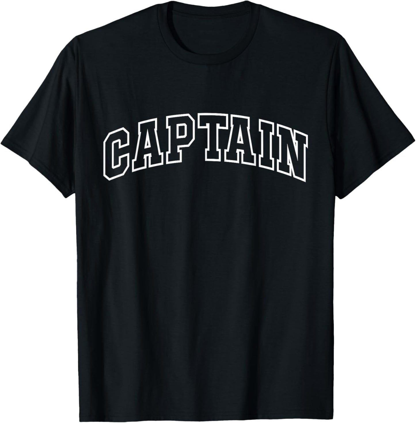 Captain Funny Athletic Lettering Boating Gifts Men Women T-Shirt - T-Shirt | Black