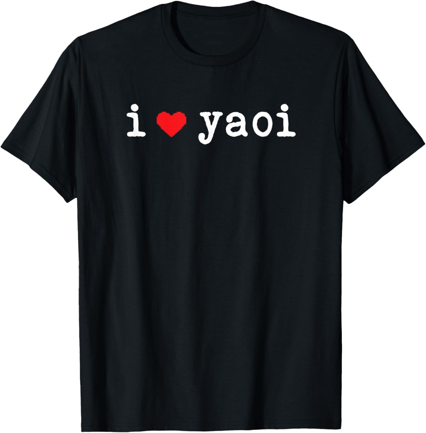 I Love Yaoi Funny Love Red Heart Minimalist T-Shirt - T-Shirt | Black