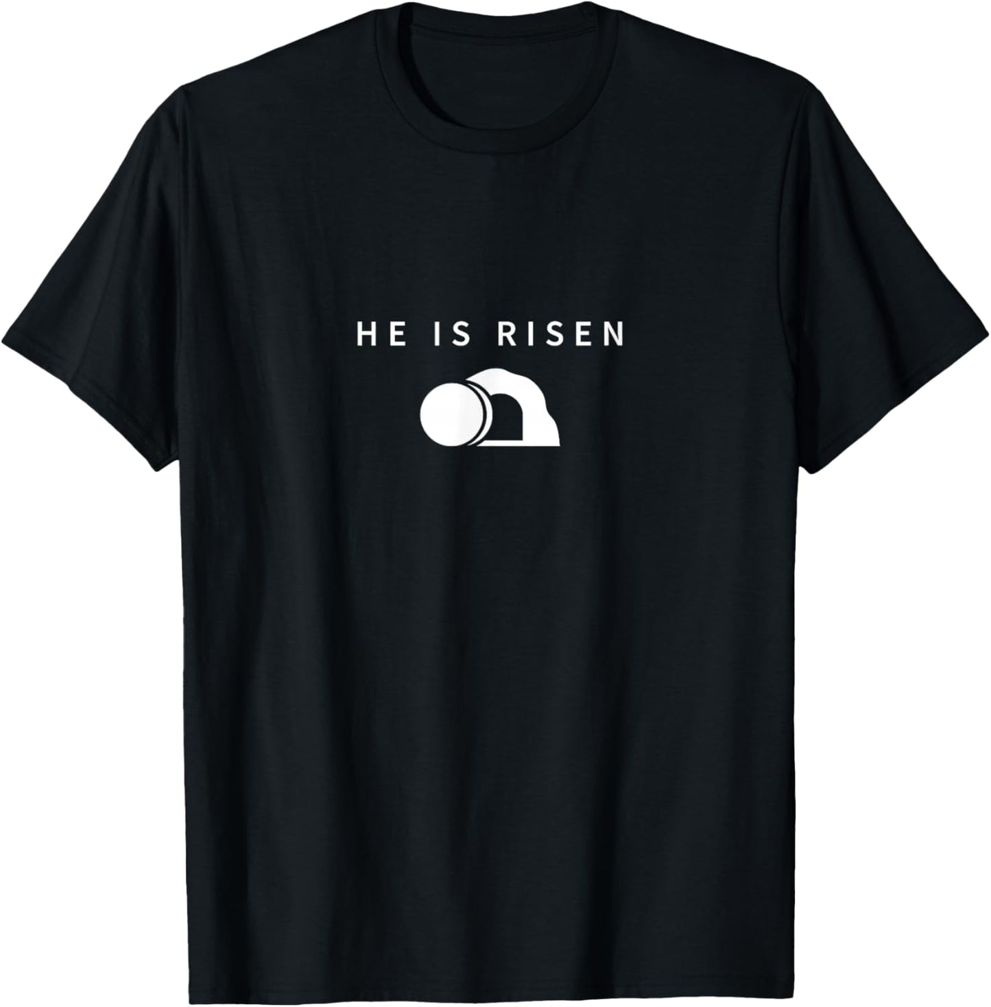 Minimalism Religious Christian Easter Jesus He is Risen T-Shirt - T-Shirt | Black