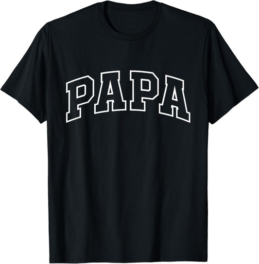 Papa Funny Athletic Lettering Father's Day Dad T-Shirt - T-Shirt | Black