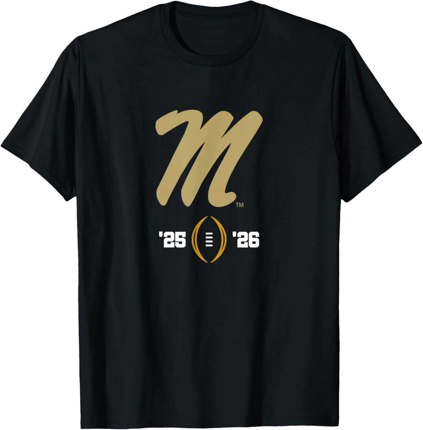 Ole Miss Rebels 2025-26 College Football Playoff Logo T-Shirt - T-Shirt | Black