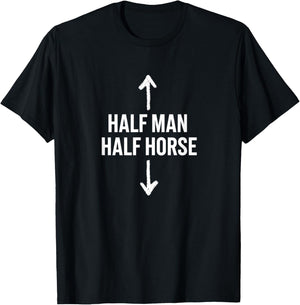 Half Man Half Horse Funny Farm Animal Centaur T-Shirt - T-Shirt | Black