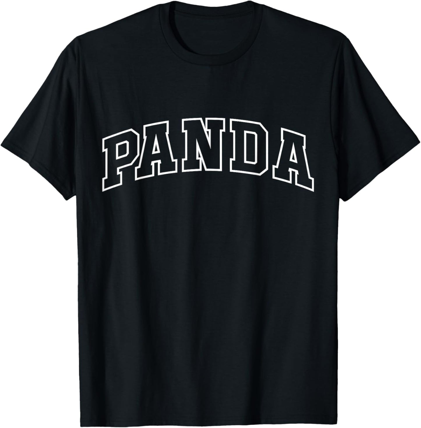 Panda Funny Athletic Lettering Costume Animal Lover T-Shirt - T-Shirt | Black