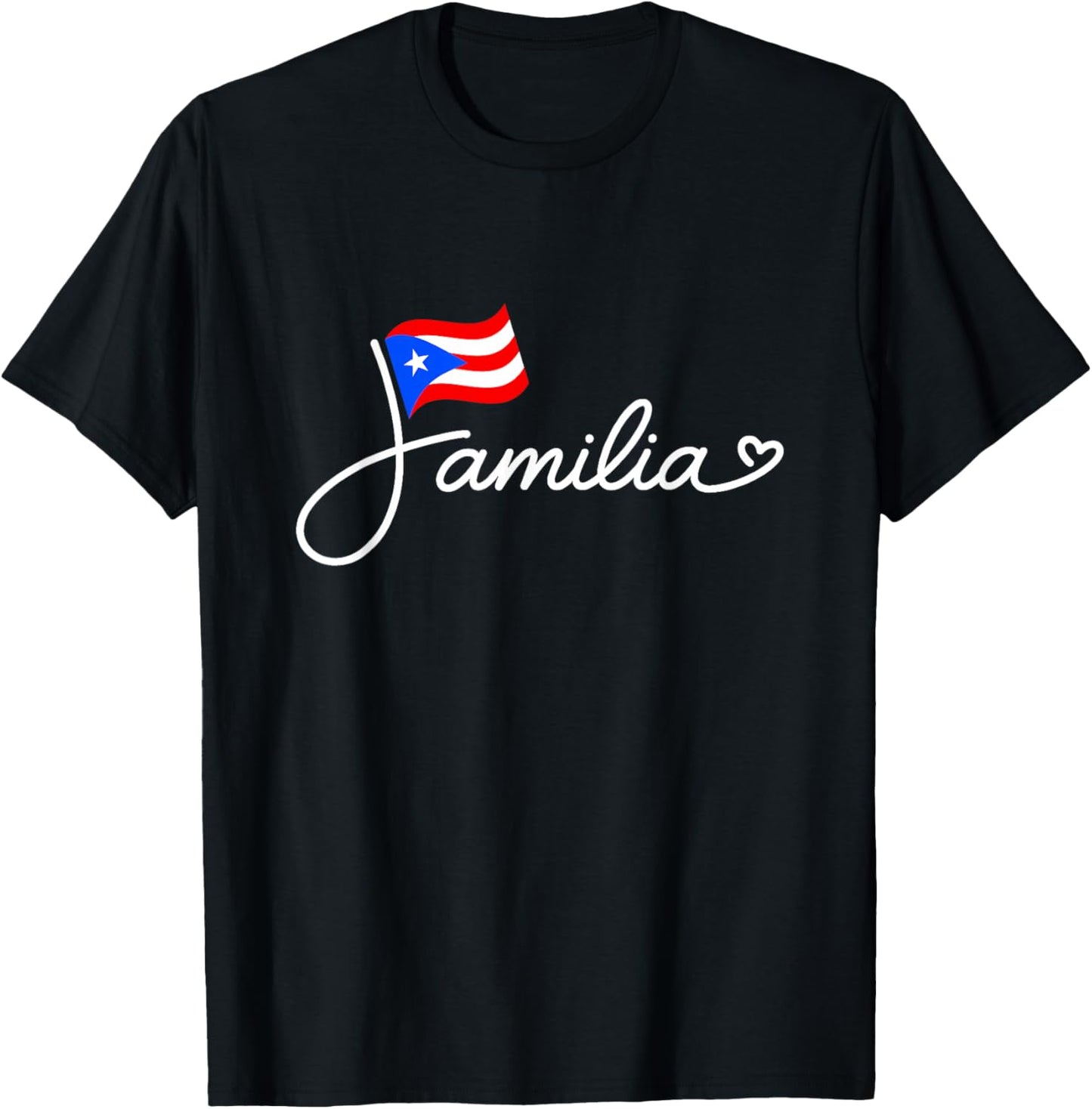 Puerto Rico Familia - Puerto Rican Flag Family Word Art T-Shirt - T-Shirt | Black