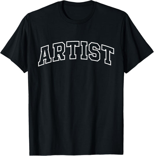Artist Funny Athletic Lettering Art Gifts Men Women T-Shirt - T-Shirt | Black